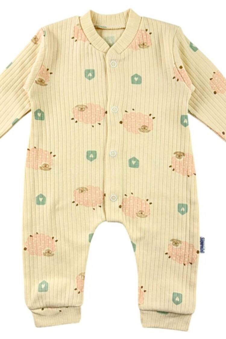 Baby Rompers and Overalls - B1 - Koyun Desenli Raporlu Unisex Bebe Tulum - Brand: SÜPERMİNİ - Women & Kids, Baby Clothes Wholesale - Globality Store