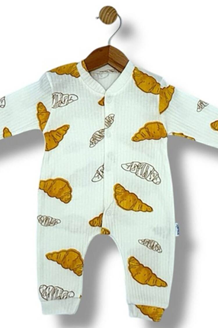 Baby Rompers and Overalls - B1 - Kruvasan Desenli Raporlu Erkek Bebe Tulum - Brand: SÜPERMİNİ - Women & Kids, Baby Clothes Wholesale - Globality Store