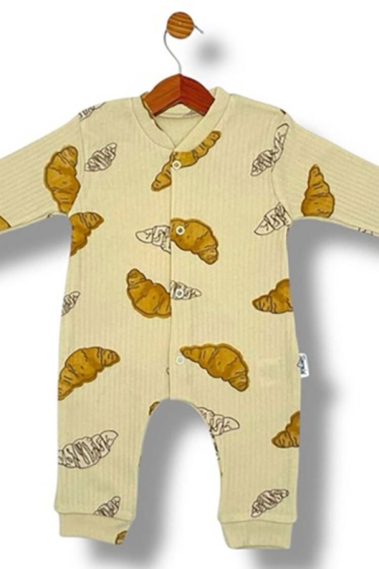 Baby Rompers and Overalls - B1 - Kruvasan Desenli Raporlu Erkek Bebe Tulum - Brand: SÜPERMİNİ - Women & Kids, Baby Clothes Wholesale - Globality Store
