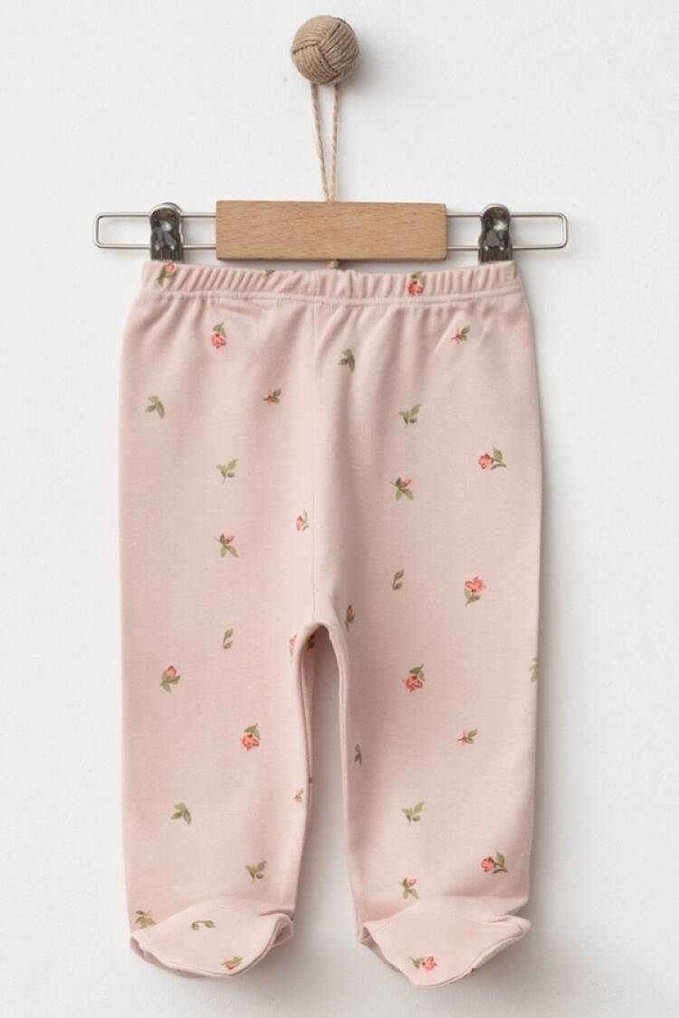 Baby Rompers and Overalls - B1 - Lale Desenli Kız Bebe Patikli Tek Alt - Brand: NAYINOM - Women & Kids, Baby Clothes Wholesale - Globality Store