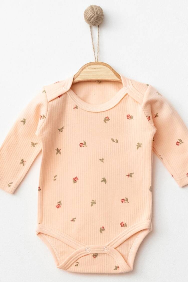 Baby Tops - B1 - Lale Desenli Raporlu Kız Çıtçıtlı Badi - Brand: NAYINOM - Women & Kids, Baby Clothes Wholesale - Globality Store