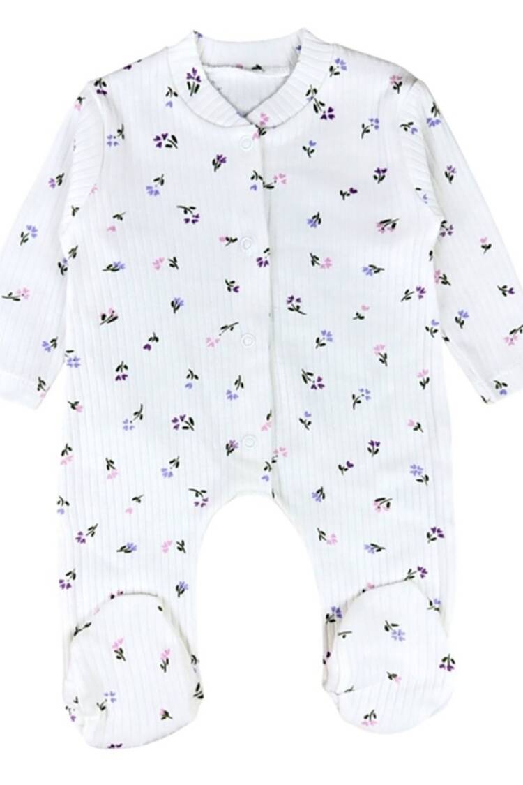 Baby Rompers and Overalls - B1 - Lavanta Desenli Kız Bebek Tulum - Brand: SÜPERMİNİ - Women & Kids, Baby Clothes Wholesale - Globality Store