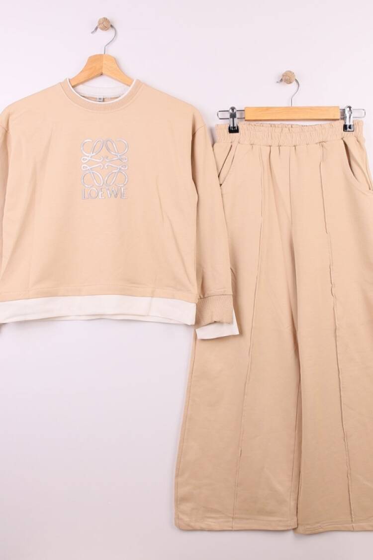 Girls' Suits - B1 - Loewe Baskılı Kız Takım - Brand: ÖZ BEBE - Women & Kids, Baby Clothes Wholesale - Globality Store
