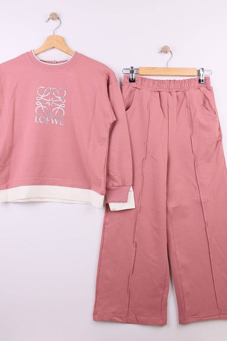Girls' Suits - B1 - Loewe Baskılı Kız Takım - Brand: ÖZ BEBE - Women & Kids, Baby Clothes Wholesale - Globality Store