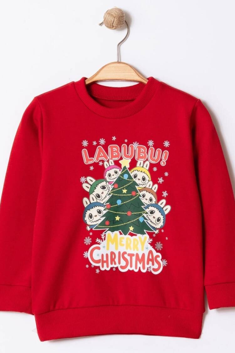 Boys' Tops - B1 - Merry Baskılı Noel Yılbaşı Sweat 2 İp Şardonlu - Brand: LYRA KİDS - Women & Kids, Baby Clothes Wholesale - Globality Store