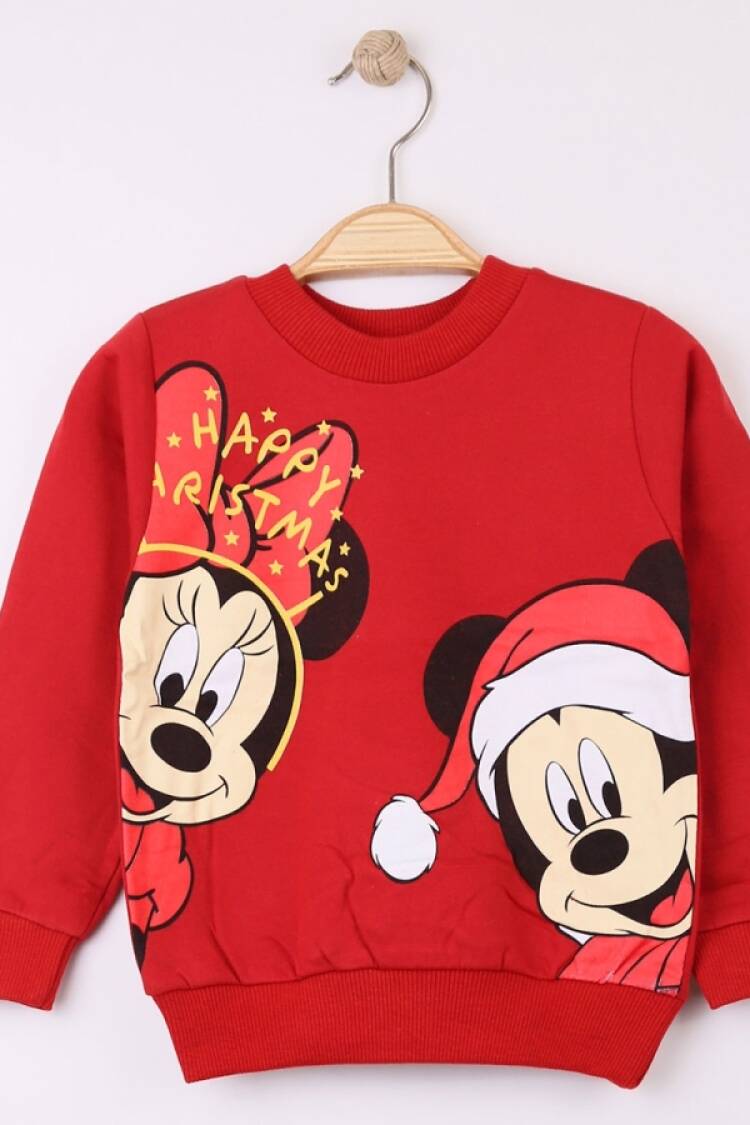 Boys' Tops - B1 - Mickey Baskılı Noel Yılbaşı Sweat 2 İp Şardonlu - Brand: LYRA KİDS - Women & Kids, Baby Clothes Wholesale - Globality Store