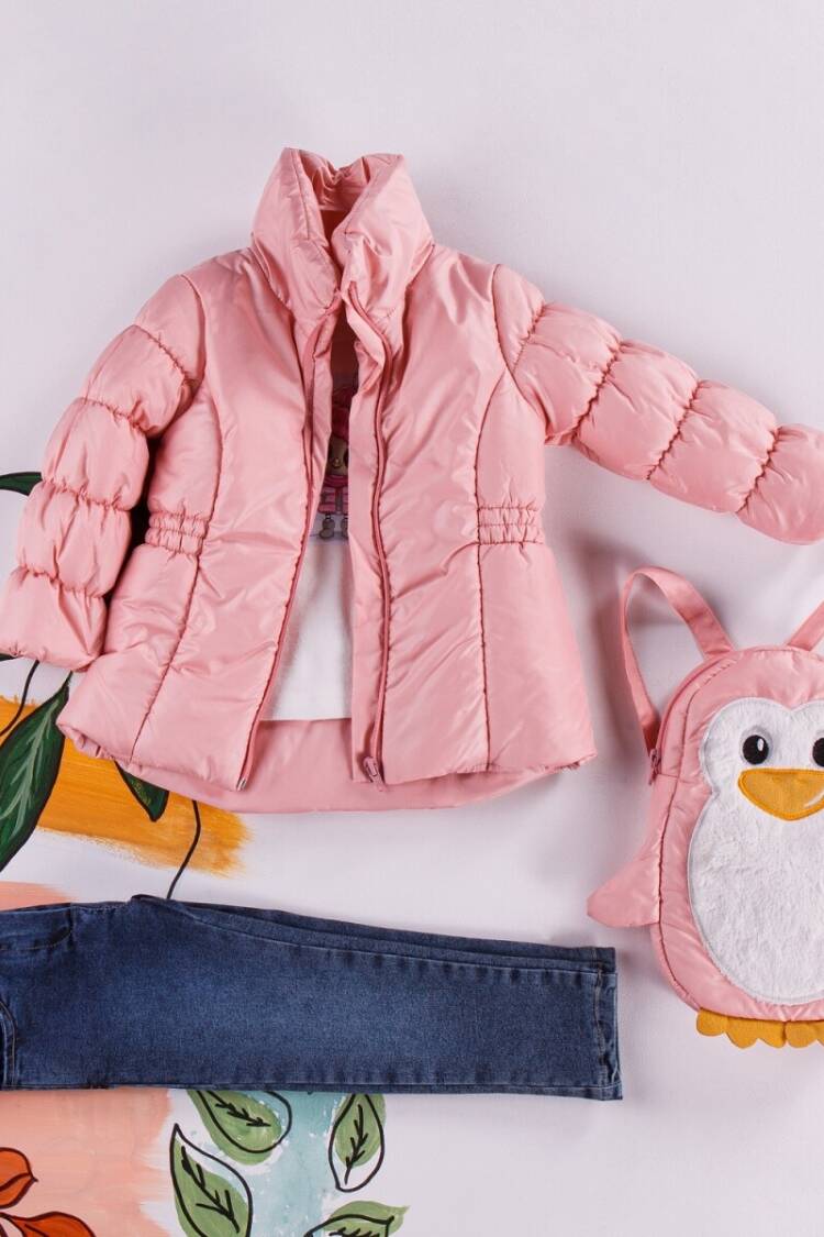 Girls' Outerwear - Mikro Mont Badi Pantolon Çantalı Takım 1055-5404 - Brand: Miss Lore - Women & Kids, Baby Clothes Wholesale - Globality Store