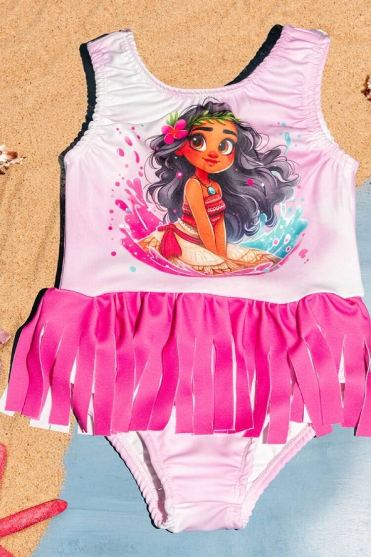 Mayo &amp; Deniz Şortu - B1 - Moana Baskılı Kız Mayo - Brand: LYRA KİDS - Women & Kids, Baby Clothes Wholesale - Globality Store
