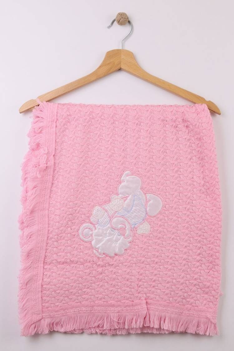 Newborn - B1 - Nakışlı Welsoft Triko Battaniye - Brand: MIZMIZ - Women & Kids, Baby Clothes Wholesale - Globality Store