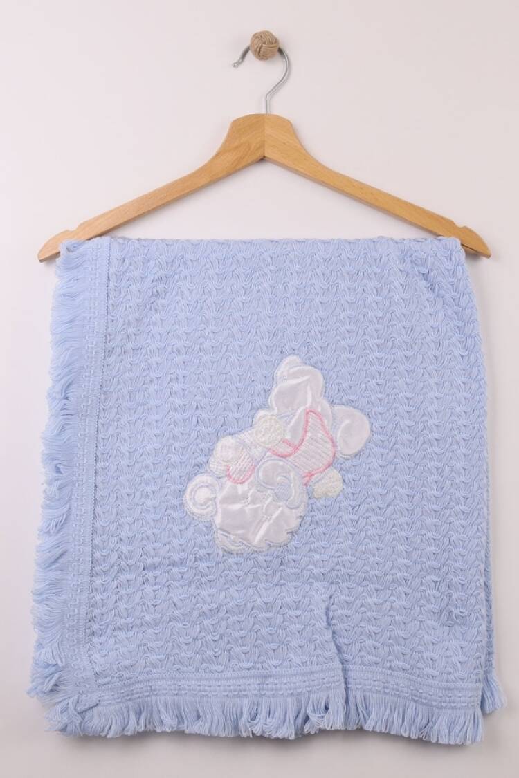Newborn - B1 - Nakışlı Welsoft Triko Battaniye - Brand: MIZMIZ - Women & Kids, Baby Clothes Wholesale - Globality Store