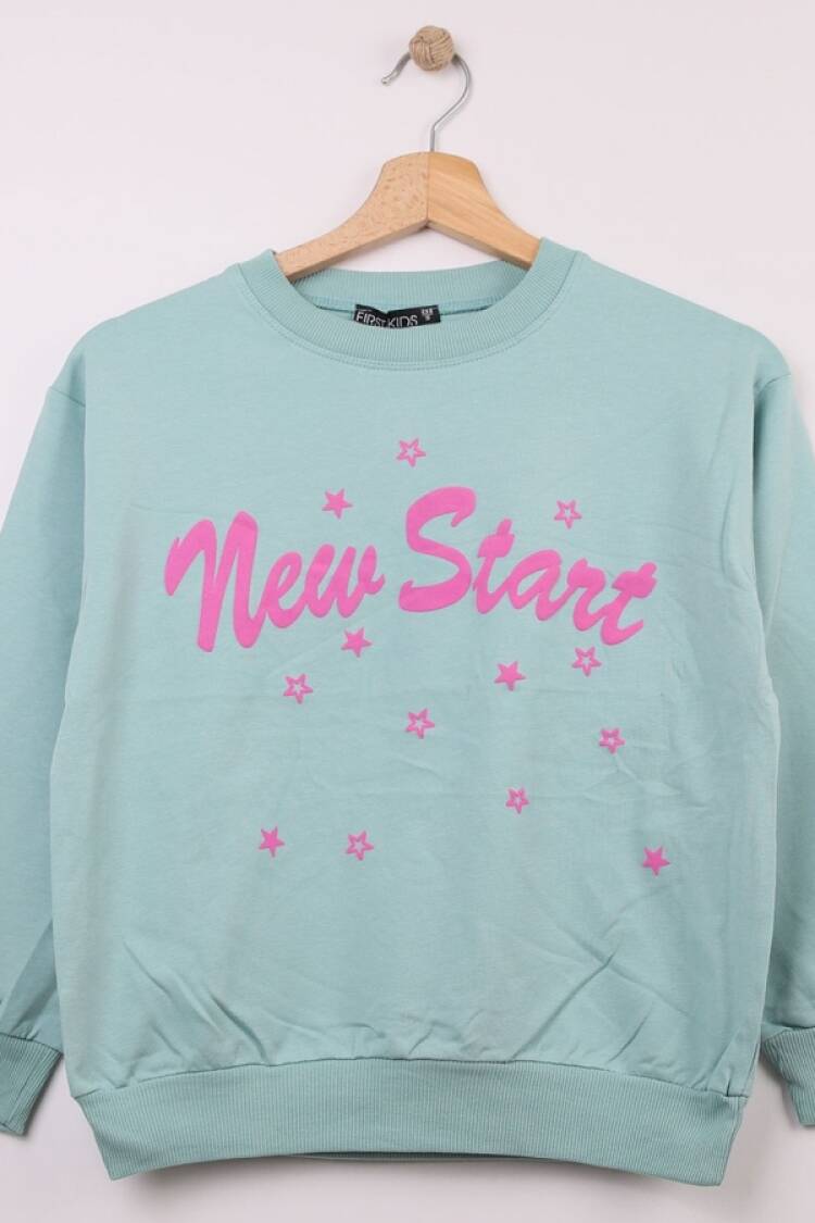 Girls' Tops - B1 - New Start Baskılı Kız Sweat - Brand: FİRST KİDS - Women & Kids, Baby Clothes Wholesale - Globality Store