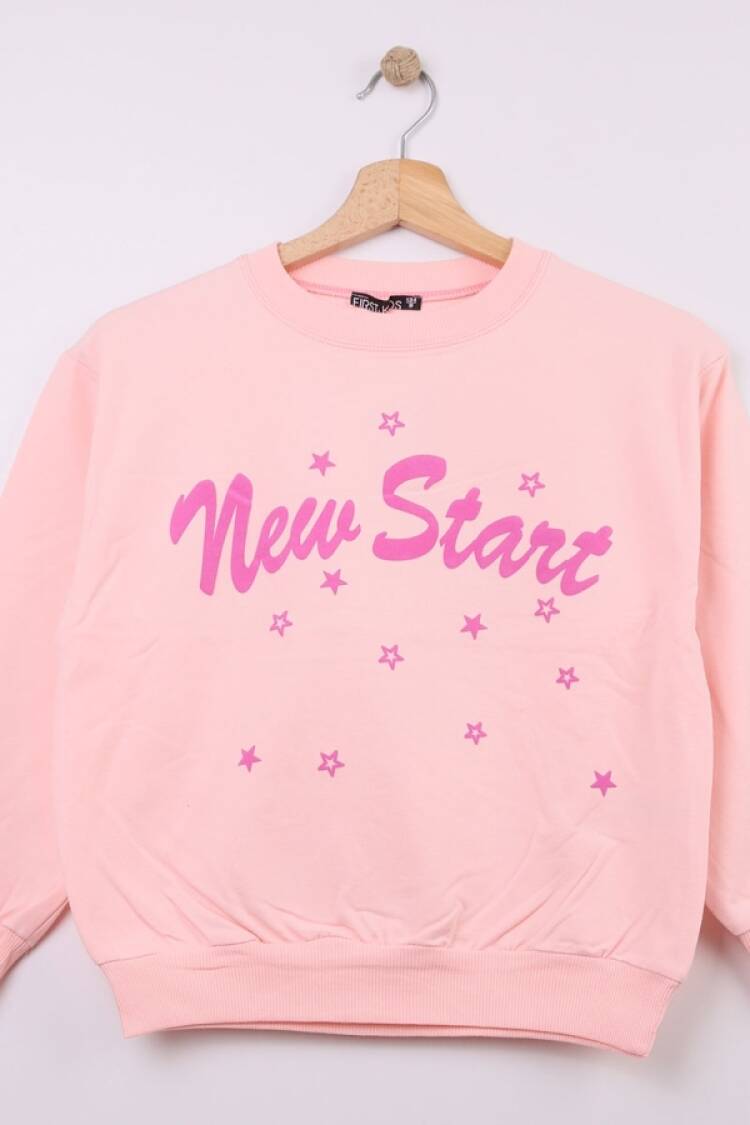 Girls' Tops - B1 - New Start Baskılı Kız Sweat - Brand: FİRST KİDS - Women & Kids, Baby Clothes Wholesale - Globality Store