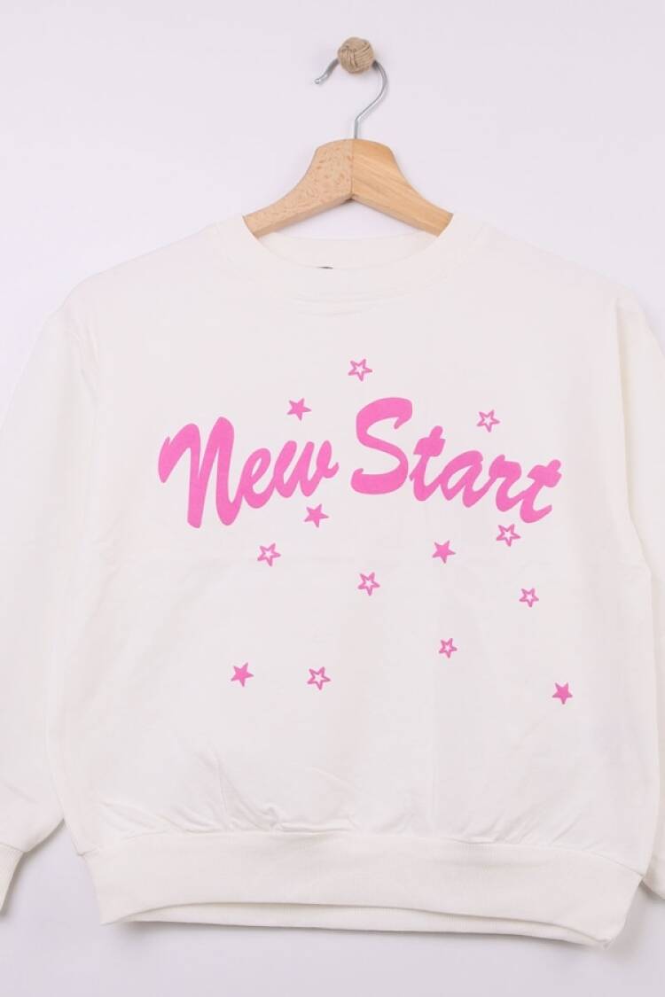 Girls' Tops - B1 - New Start Baskılı Kız Sweat - Brand: FİRST KİDS - Women & Kids, Baby Clothes Wholesale - Globality Store