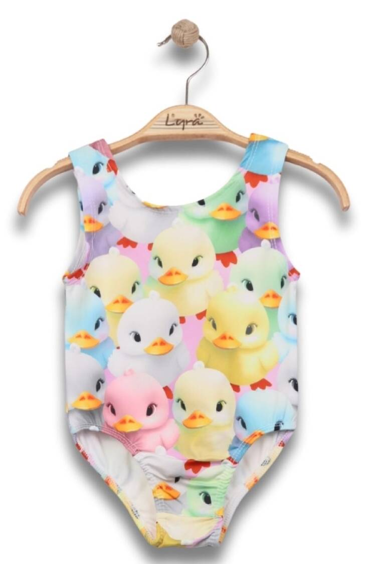 Mayo &amp; Deniz Şortu - B1 - Ördek Baskılı Kız Mayo - Brand: LYRA KİDS - Women & Kids, Baby Clothes Wholesale - Globality Store