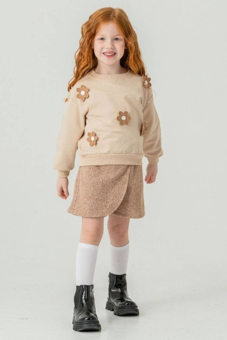 Girls' Suits - B1 - Papatya Nakışlı Kız Takım - Brand: ECOLKIZ - Women & Kids, Baby Clothes Wholesale - Globality Store