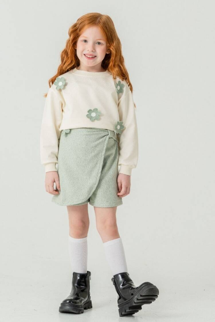 Girls' Suits - B1 - Papatya Nakışlı Kız Takım - Brand: ECOLKIZ - Women & Kids, Baby Clothes Wholesale - Globality Store