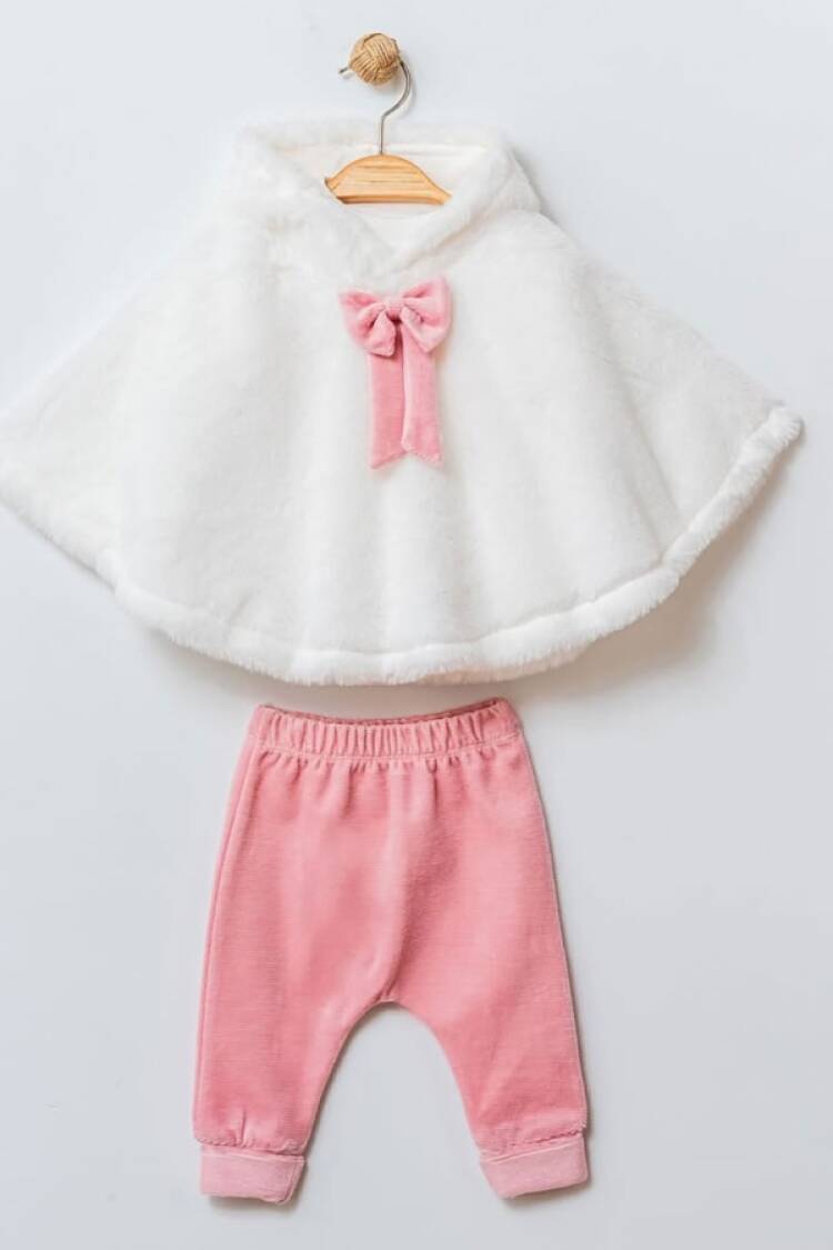 Baby Sets - B1 - Peluş Bolerolu Kız Takım - Brand: ELCİ BABY - Women & Kids, Baby Clothes Wholesale - Globality Store