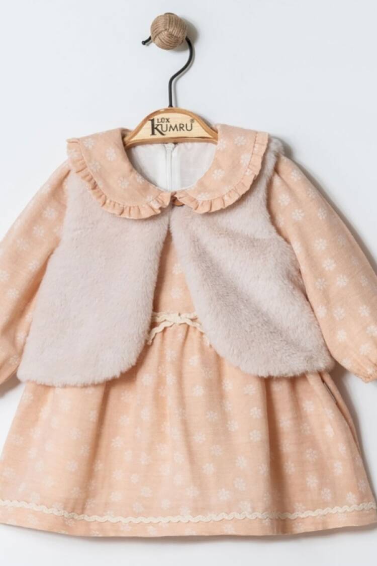 Baby Rompers and Overalls - B1 - Peluş Yelekli Elbise - Brand: KUMRU - Women & Kids, Baby Clothes Wholesale - Globality Store