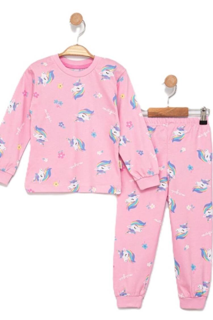 Girl's Pajamas - B1 - Poni Desenli Kız Pijama Takımı - Brand: SÜPERMİNİ - Women & Kids, Baby Clothes Wholesale - Globality Store