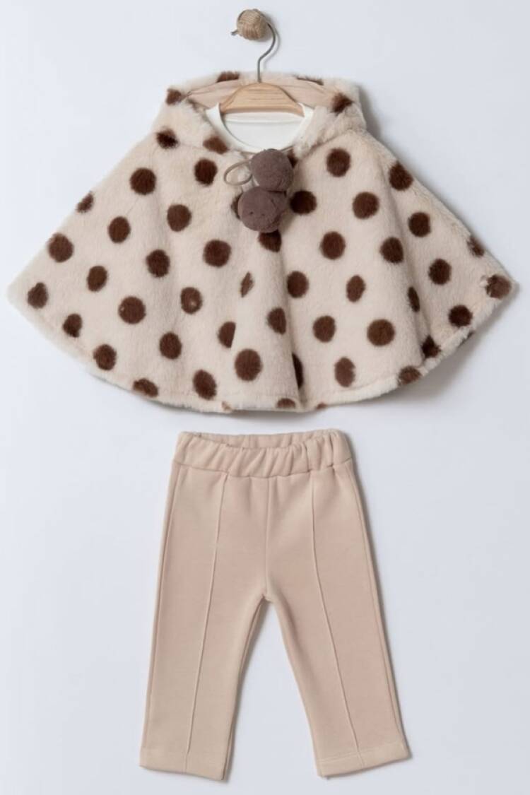 Baby Sets - B1 - Puan Desenli Bolerolu Üçlü Kız Bebe Takım - Brand: ELCİ BABY - Women & Kids, Baby Clothes Wholesale - Globality Store