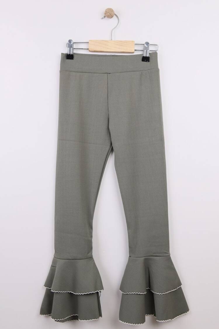 Girls' Bottom Wear - B1 - Püsküllü Kız Tayt - Brand: LANGA - Women & Kids, Baby Clothes Wholesale - Globality Store