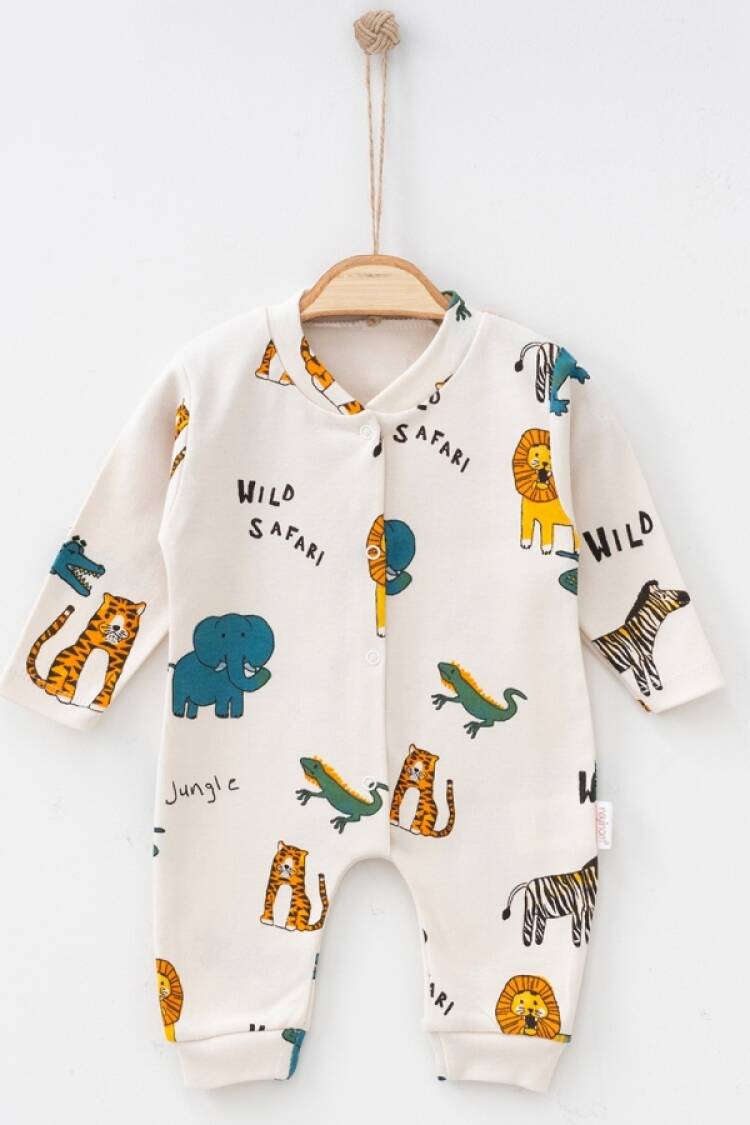 Baby Rompers and Overalls - B1 - Safari Baskılı Erkek Tulum - Brand: NAYINOM - Women & Kids, Baby Clothes Wholesale - Globality Store