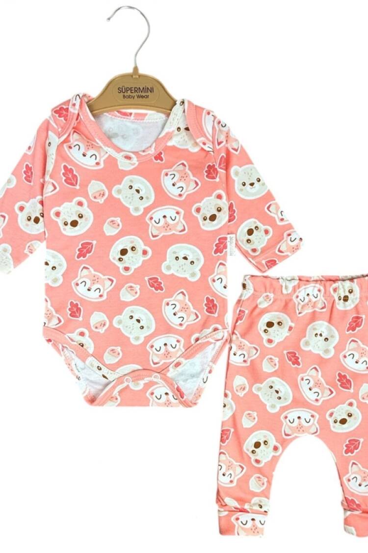 Baby Sets - B1 - Sincap Desenli Kız Bebe Takım - Brand: SÜPERMİNİ - Women & Kids, Baby Clothes Wholesale - Globality Store