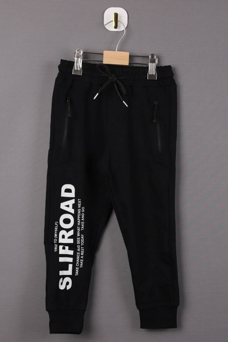 Eşofman Tek Alt - B1 - Sliproad Baskılı Fermuarlı Erkek Tek Alt - Brand: CARİBOU - Women & Kids, Baby Clothes Wholesale - Globality Store