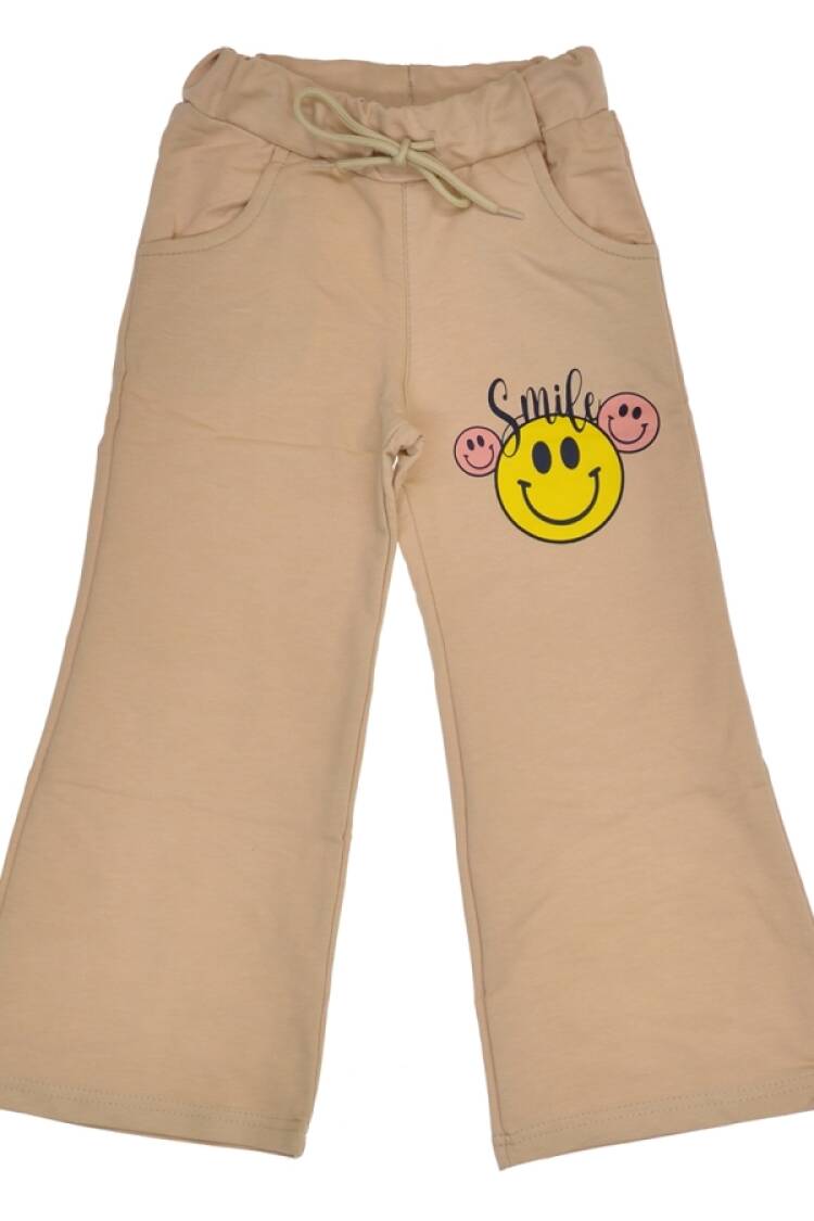 Girls' Suits - B1 - Smile Baskılı Kız Tek Alt - Brand: CARİBOU - Women & Kids, Baby Clothes Wholesale - Globality Store