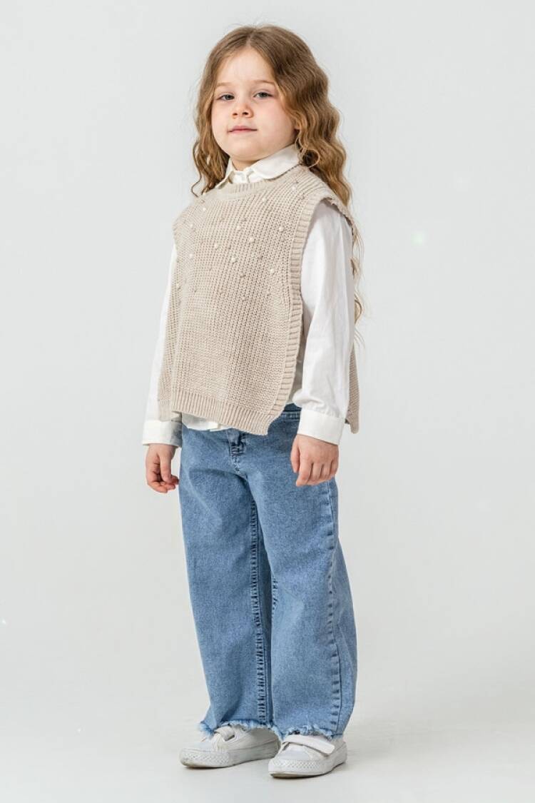 Girls' Suits - B1 - Taş Detaylı Triko Kız Takım - Brand: PAMPAL KİDS - Women & Kids, Baby Clothes Wholesale - Globality Store