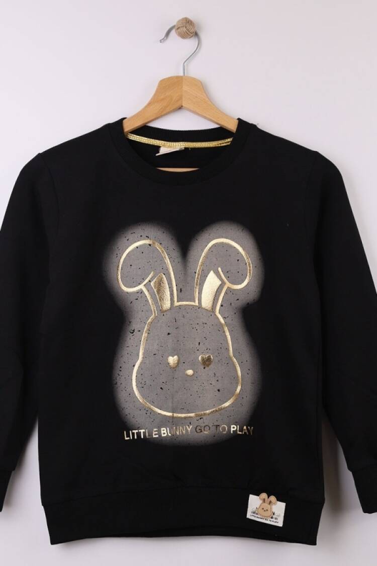 Girls' Tops - B1 - Tavşan Baskılı Kız Sweat - Brand: STAR FİLE - Women & Kids, Baby Clothes Wholesale - Globality Store