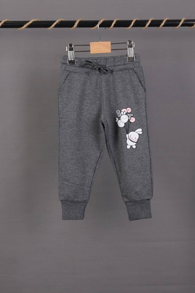 Girls' Suits - B1 - Tavşan Baskılı Kız Tek Alt - Brand: CARİBOU - Women & Kids, Baby Clothes Wholesale - Globality Store