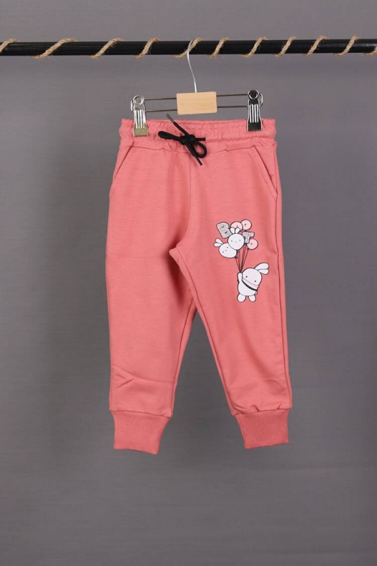 Girls' Suits - B1 - Tavşan Baskılı Kız Tek Alt - Brand: CARİBOU - Women & Kids, Baby Clothes Wholesale - Globality Store