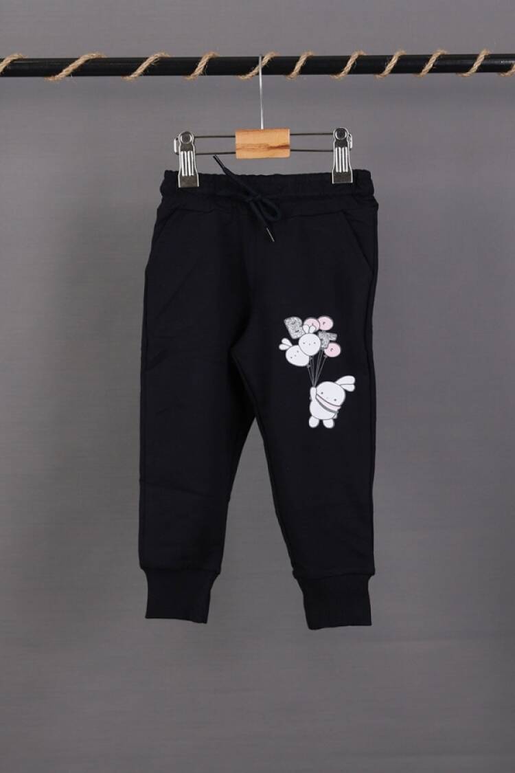 Girls' Suits - B1 - Tavşan Baskılı Kız Tek Alt - Brand: CARİBOU - Women & Kids, Baby Clothes Wholesale - Globality Store