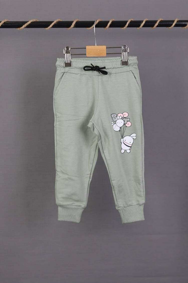 Girls' Suits - B1 - Tavşan Baskılı Kız Tek Alt - Brand: CARİBOU - Women & Kids, Baby Clothes Wholesale - Globality Store