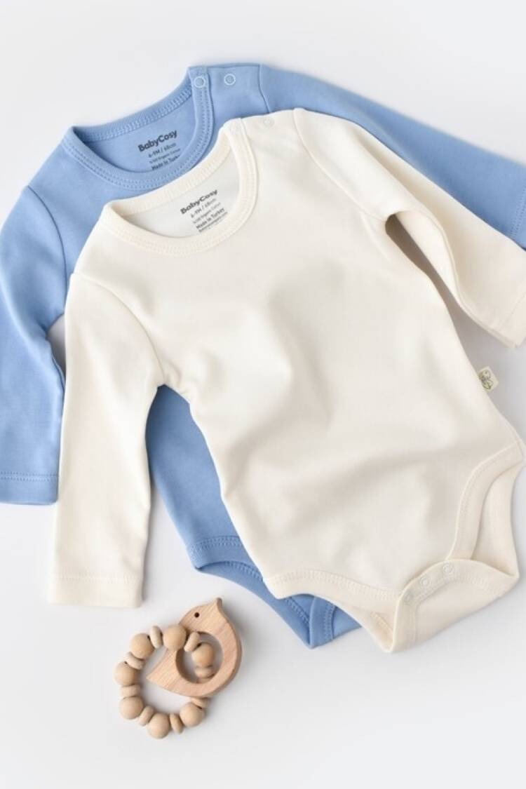 Newborn - Toptan %100 Organik Pamuk Bebek 2'li Body Baby Cosy 2022-CSY3024 - Brand: BabyCosy - Women & Kids, Baby Clothes Wholesale - Globality Store