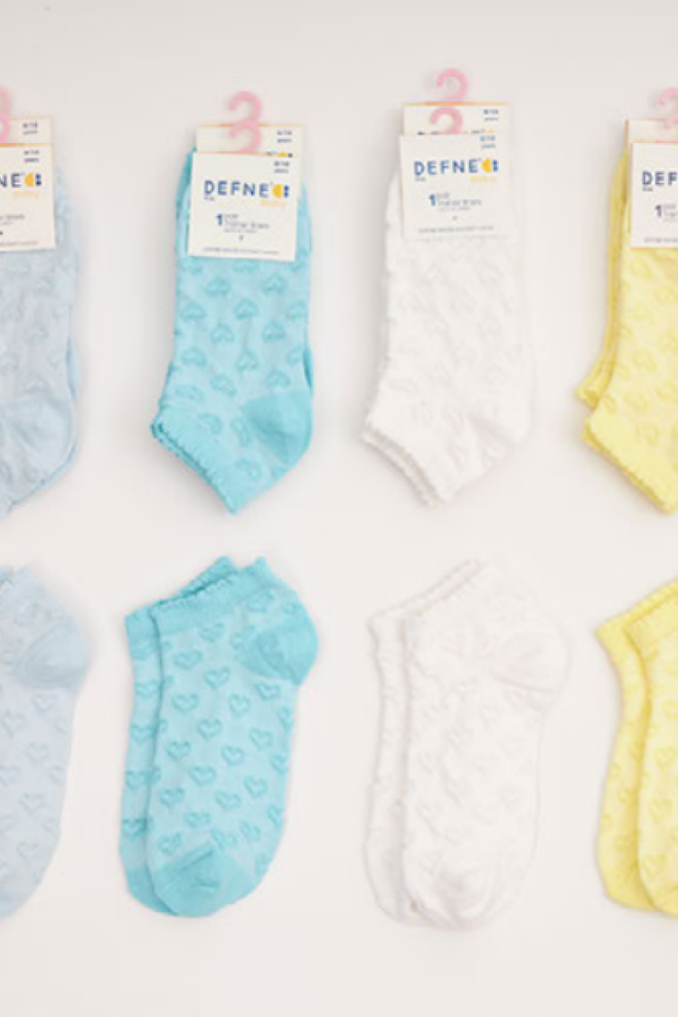 Girls' Socks & Underwear - Toptan 12 Çift Kız Çocuk Patik Çorap 1064-DFNÇ-1PK001-23(7-8) - Brand: Defne - Women & Kids, Baby Clothes Wholesale - Globality Store
