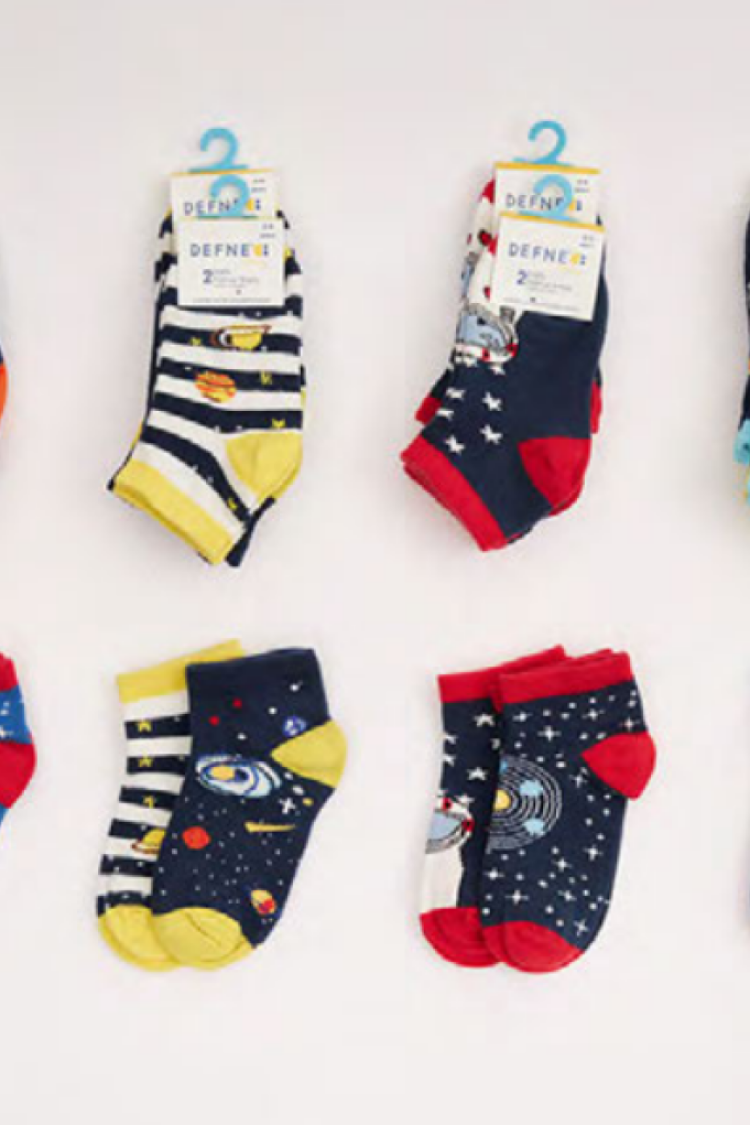 Boys' Underwear & Socks - Toptan 24 Çift Bebe Patik Çorap (Kutu) 1064-DFN2P-E018-23(3-4) - Brand: Defne - Women & Kids, Baby Clothes Wholesale - Globality Store