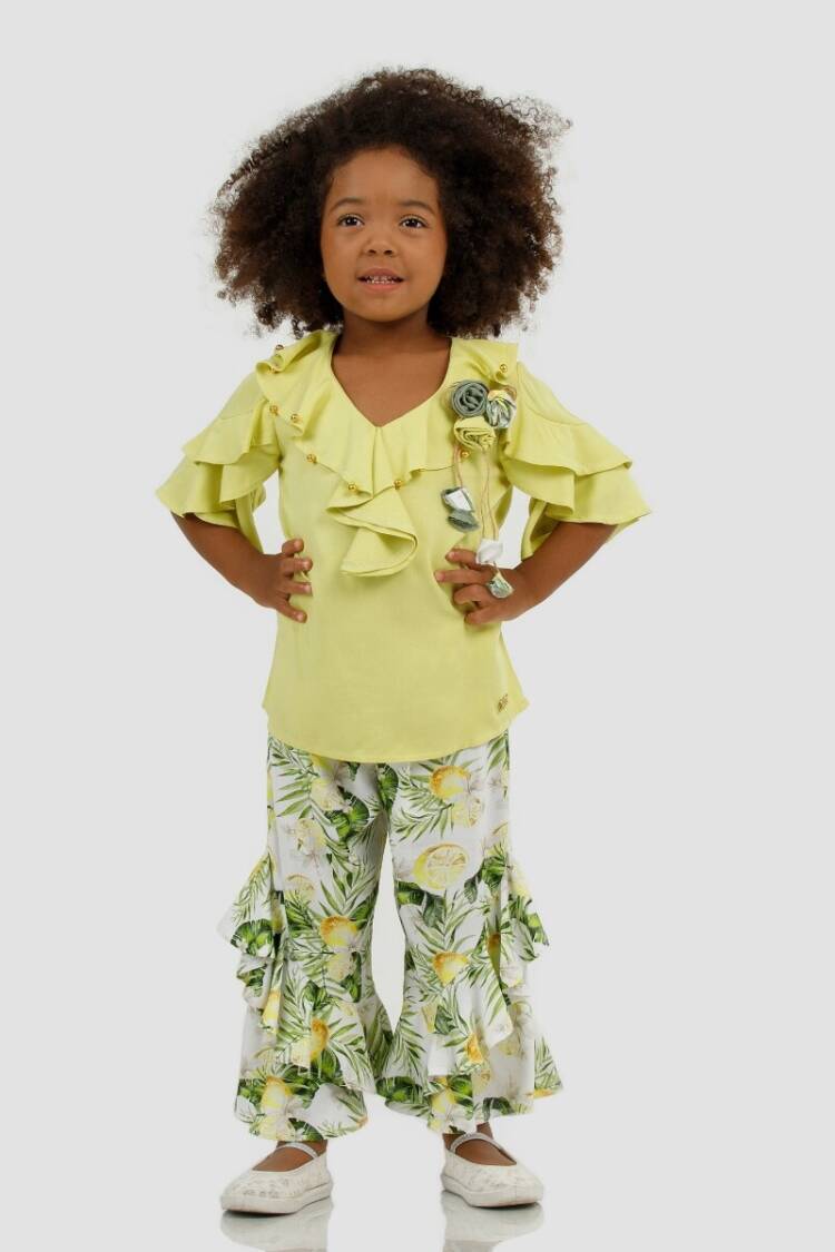 Girls' Tops - Toptan 2'li Kız Çocuk Bluz ve Pantolon Takım 2-6Y 1055-5131 - Brand: Miss Lore - Women & Kids, Baby Clothes Wholesale - Globality Store