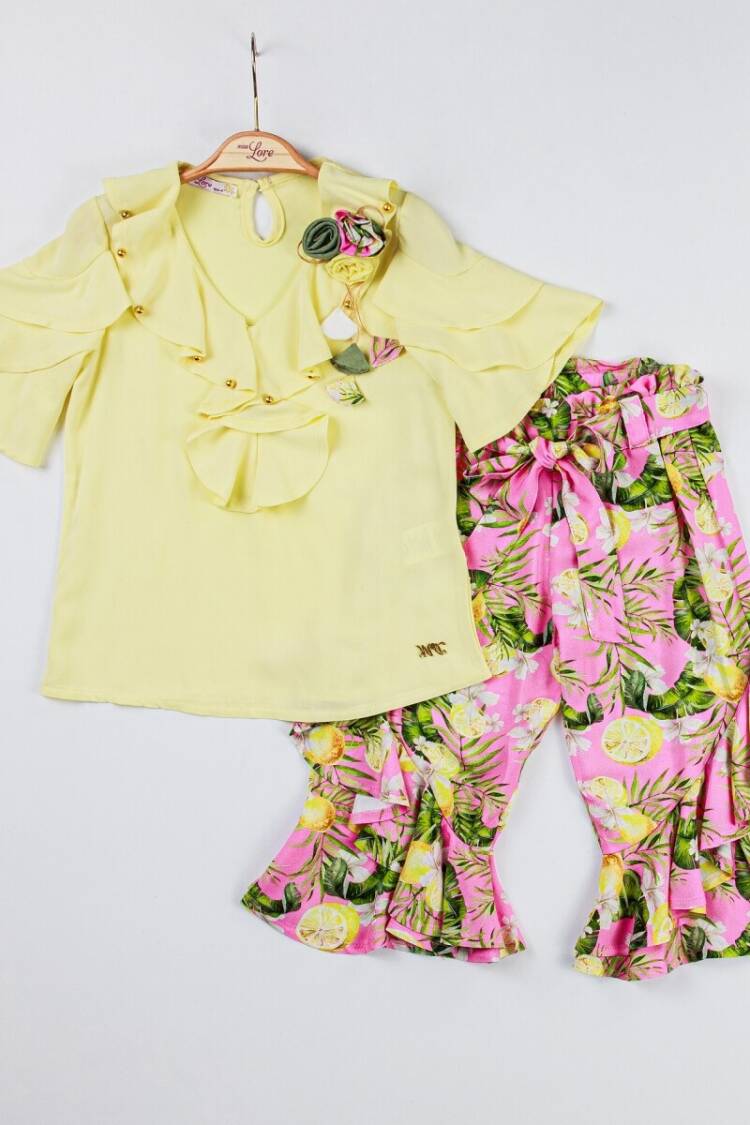Girls' Tops - Toptan 2'li Kız Çocuk Bluz ve Pantolon Takım 2-6Y 1055-5131 - Brand: Miss Lore - Women & Kids, Baby Clothes Wholesale - Globality Store