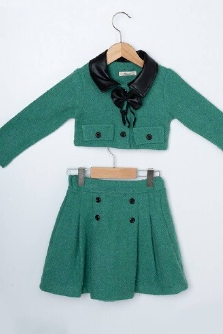 Girls' Outerwear - Toptan 2'li Kız Çocuk Ceket ve Etek Takım 3-6Y 1016-23236 - Brand: Büşra Bebe - Women & Kids, Baby Clothes Wholesale - Globality Store