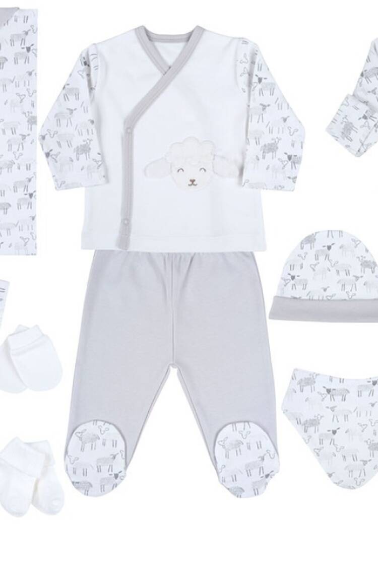 Baby Sets - Toptan Bebek 10'lu Yeni doğan Takım 0-3M 1043-4803 - Brand: Ciccimbaby - Women & Kids, Baby Clothes Wholesale - Globality Store