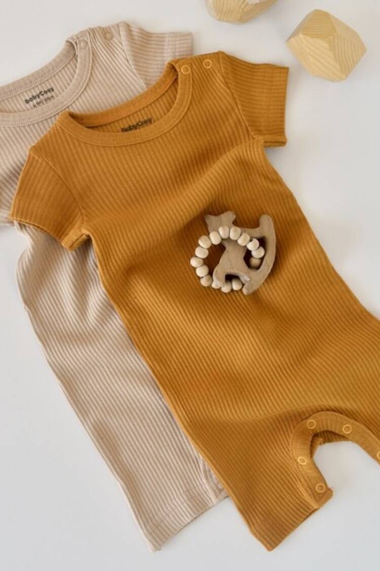 Baby Rompers and Overalls - Toptan Bebek 2 li Kısa Kollu Tulum Baby Cosy 2022-CSYM11404 - Brand: BabyCosy - Women & Kids, Baby Clothes Wholesale - Globality Store