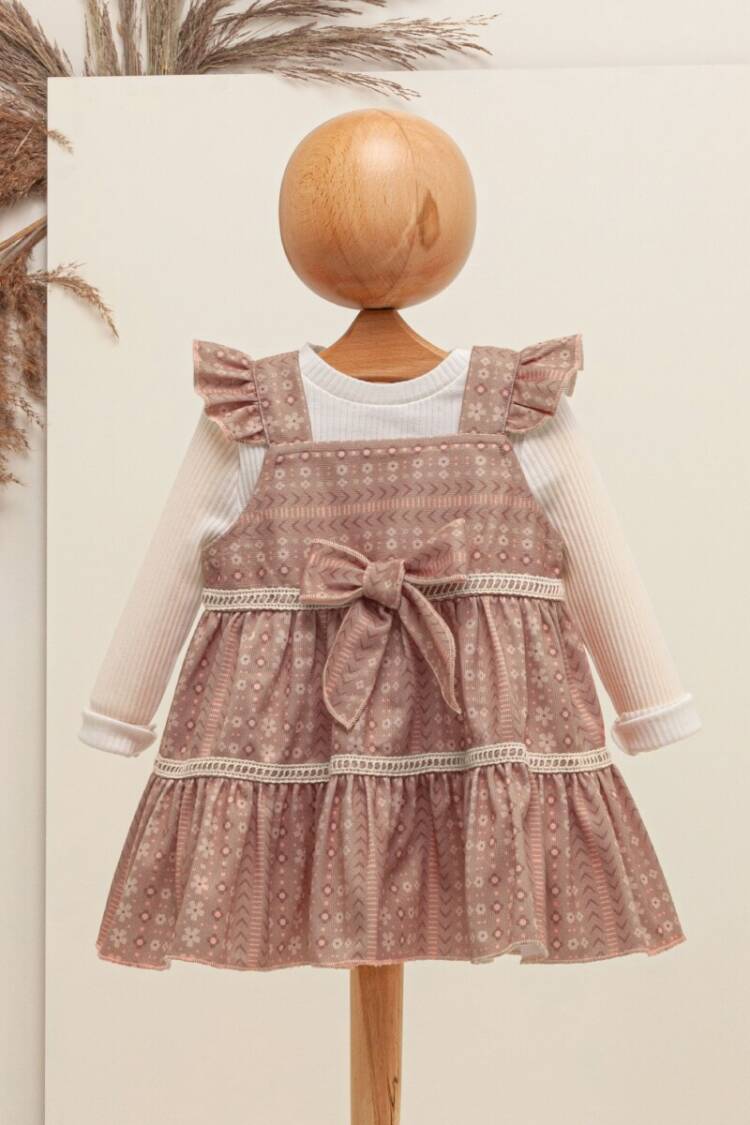 Baby Dress - Toptan Bebek 2'li Elbise ve Bluz Takım 6-18M 2009-5066 - Brand: Babymuz - Women & Kids, Baby Clothes Wholesale - Globality Store