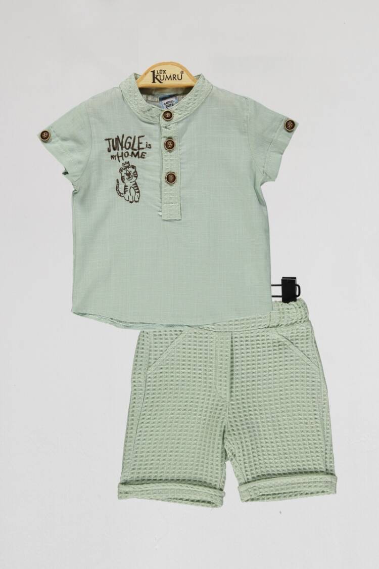 Baby Sets - Toptan Bebek 2'li Gömlek ve Şort Takım 6-18M 1075-4066 - Brand: Kumru Bebe - Women & Kids, Baby Clothes Wholesale - Globality Store