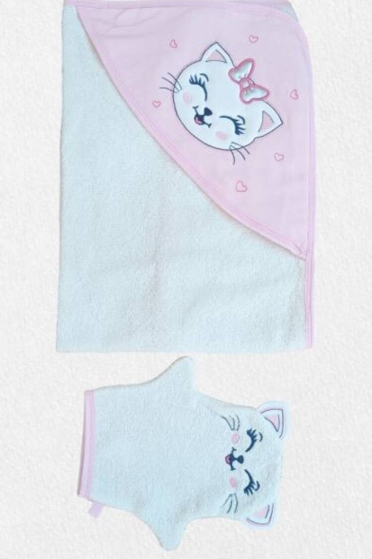 Towel and Bathrobe - Toptan Bebek 2'li Havlu Seti 0-18M 1074-55093 - Brand: Tomuycuk - Women & Kids, Baby Clothes Wholesale - Globality Store