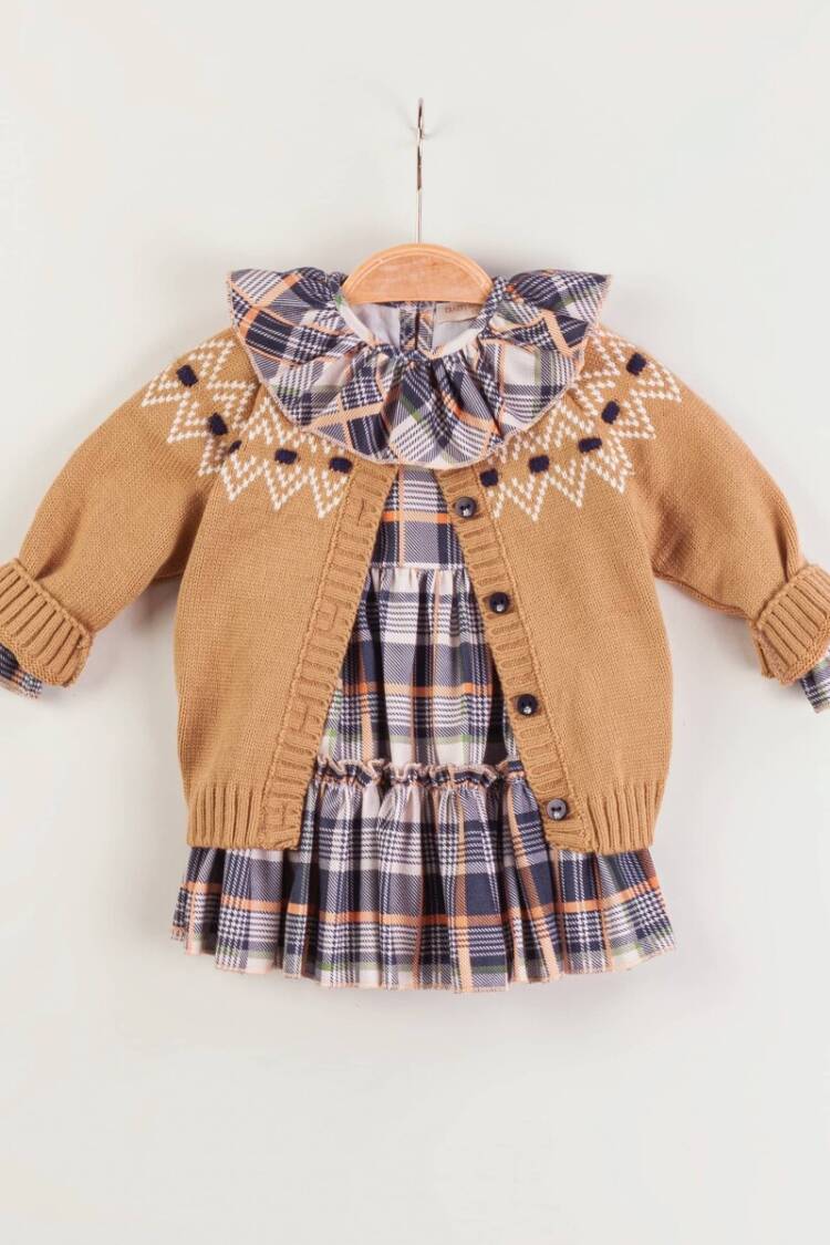Baby Dress - Toptan Bebek 2'li Hırka ve Elbise Takım 9-24M 2009-5123 - Brand: Babymuz - Women & Kids, Baby Clothes Wholesale - Globality Store