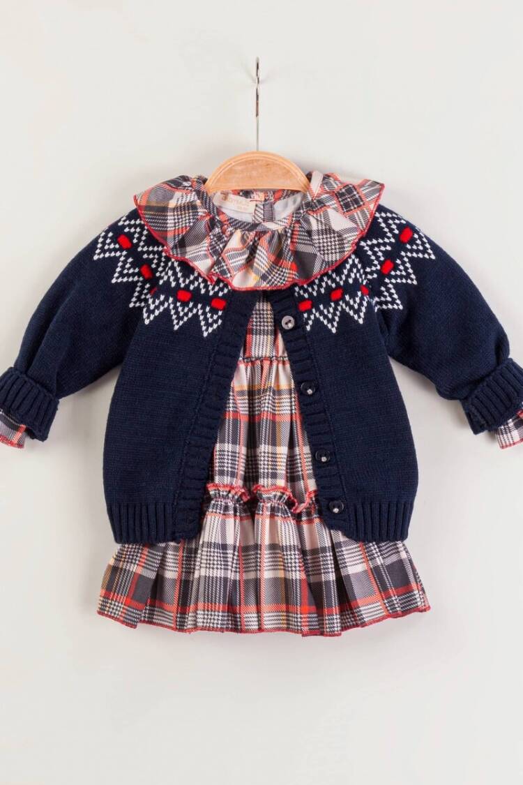 Baby Dress - Toptan Bebek 2'li Hırka ve Elbise Takım 9-24M 2009-5123 - Brand: Babymuz - Women & Kids, Baby Clothes Wholesale - Globality Store