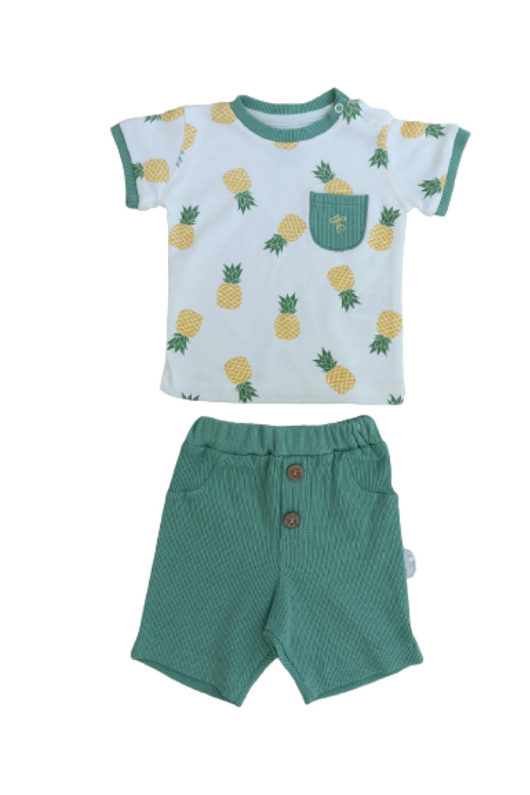 Baby Sets - Toptan Bebek 2'li Tişört ve Şort Takım 3-12M 1074-75567 - Brand: Tomuycuk - Women & Kids, Baby Clothes Wholesale - Globality Store