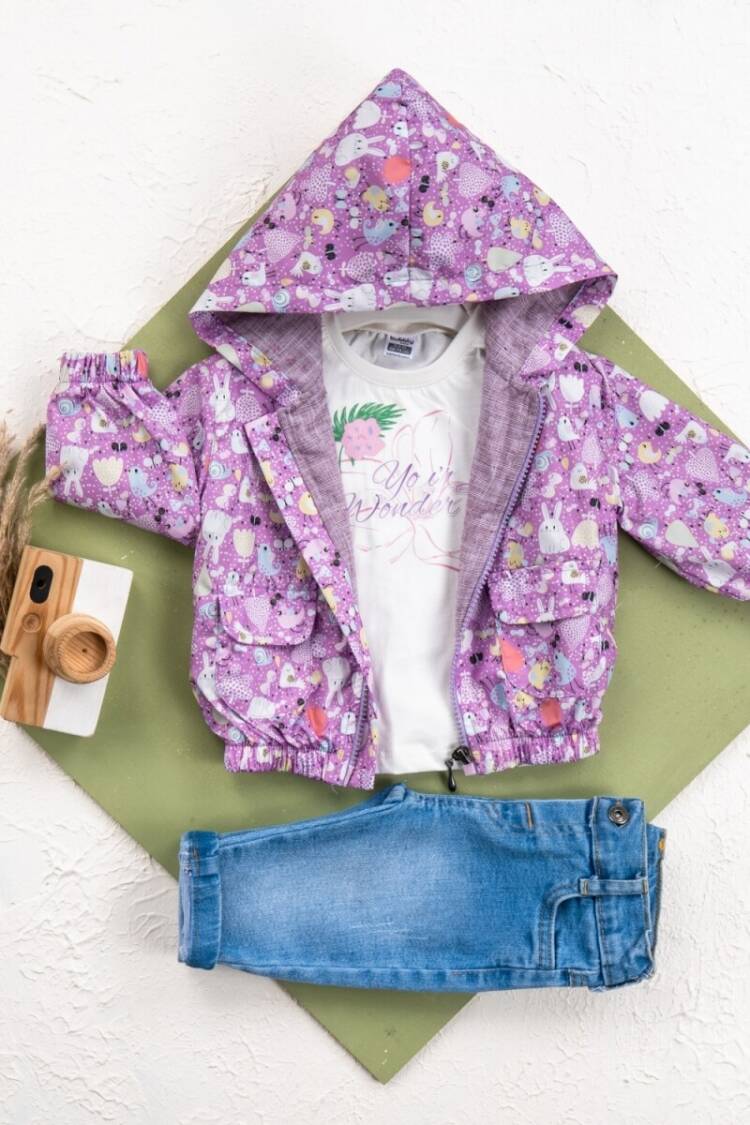 Baby Sets - Toptan Bebek 3lü Yağmurluk Badi Pantolon Takım 6-24M 2035-1554 - Brand: Bubbly - Women & Kids, Baby Clothes Wholesale - Globality Store